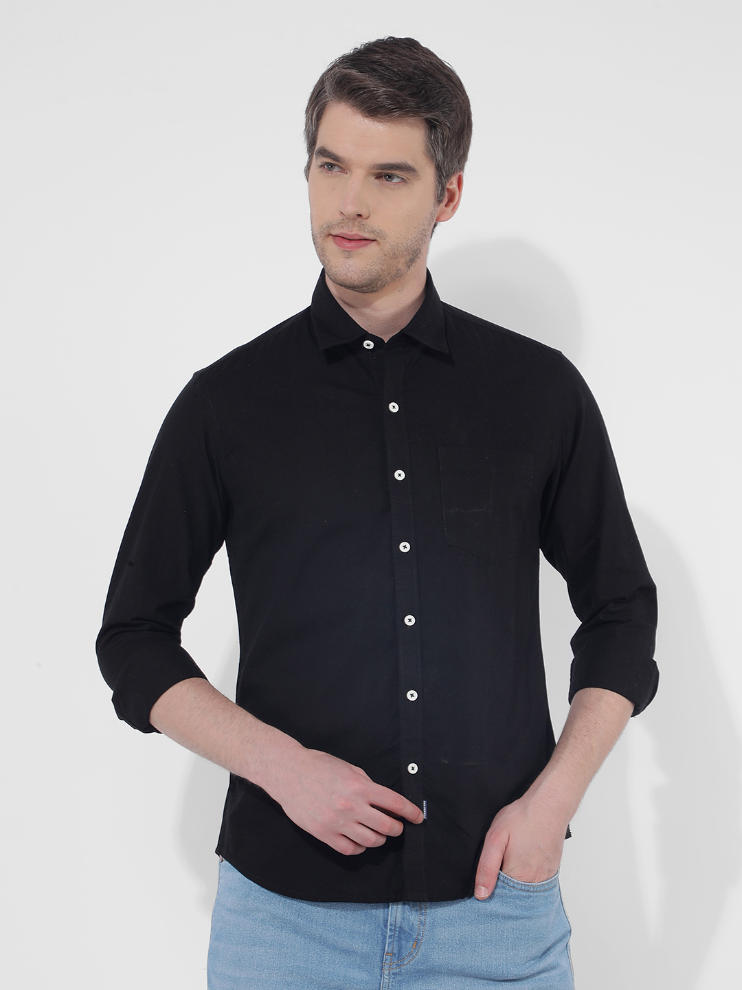 Numero Uno Men Solid Black Shirt